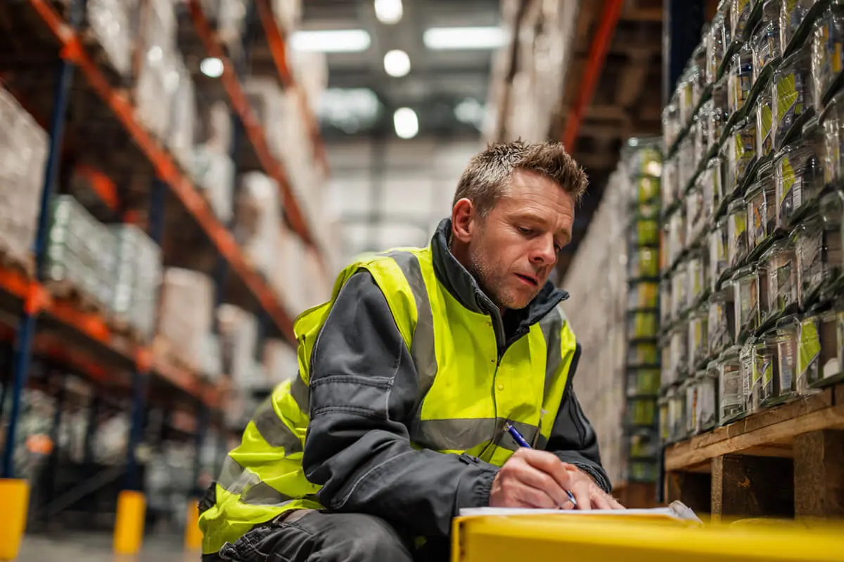 Warehouse medewerker bezig