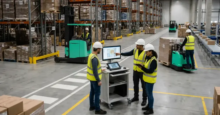 Magazijn met logisnext trucks